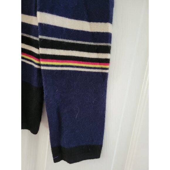 Diane von Furstenberg DVF Jolanta Black striped Cashmere sweater size Large - Picture 5 of 11